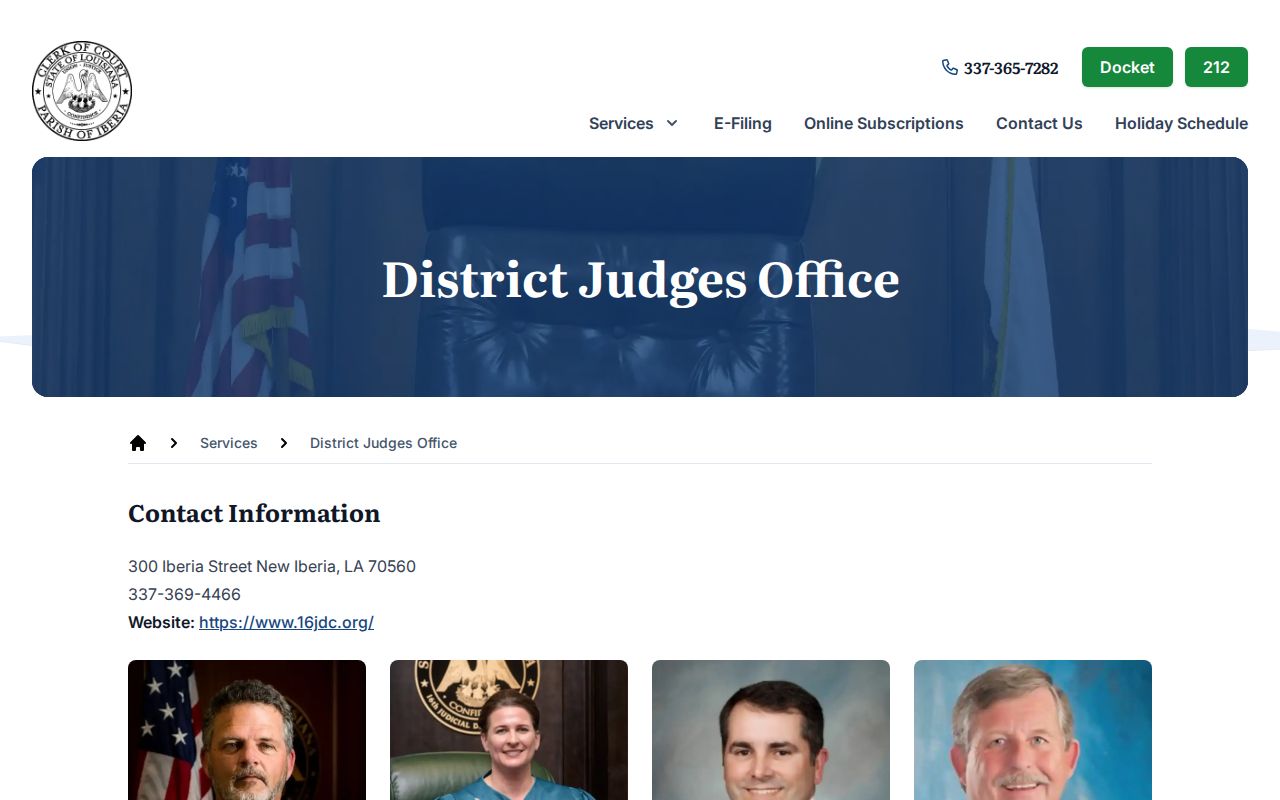 Iberia Parish criminal court cases and 16th JDC divisions